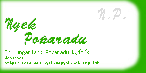 nyek poparadu business card